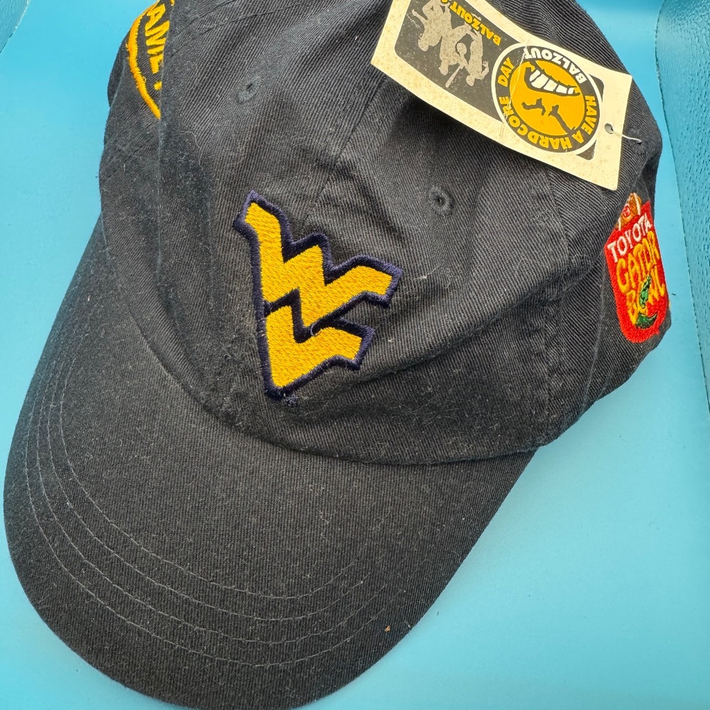 WVU West Virginia Mountaineers Toyota Gator Bowl Balzout Headshots hat Y2K NWT